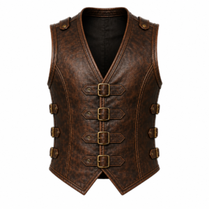 leather vest brown