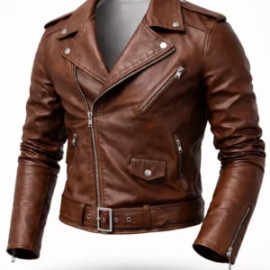 leather jacket brown