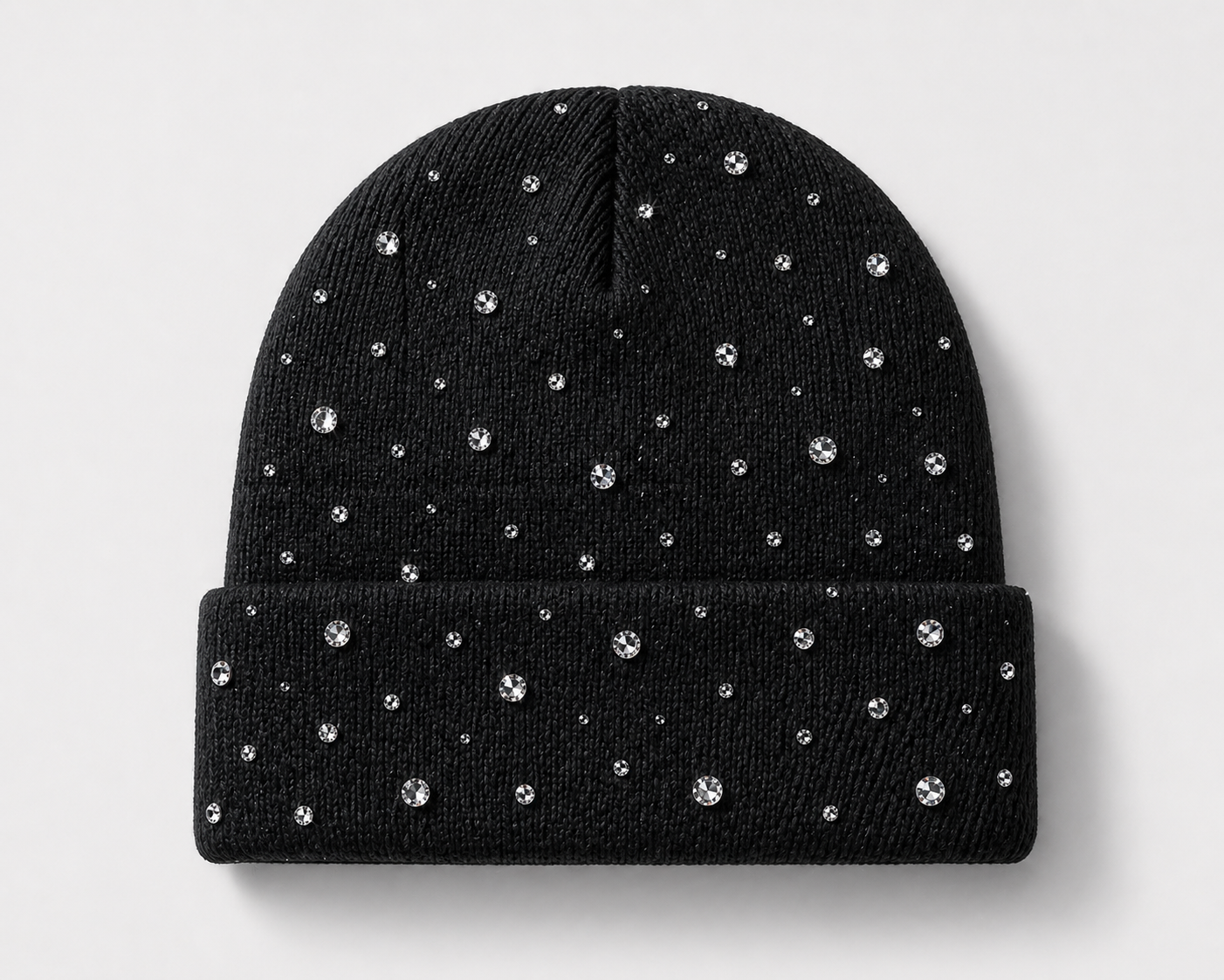 rhinestone beanie black