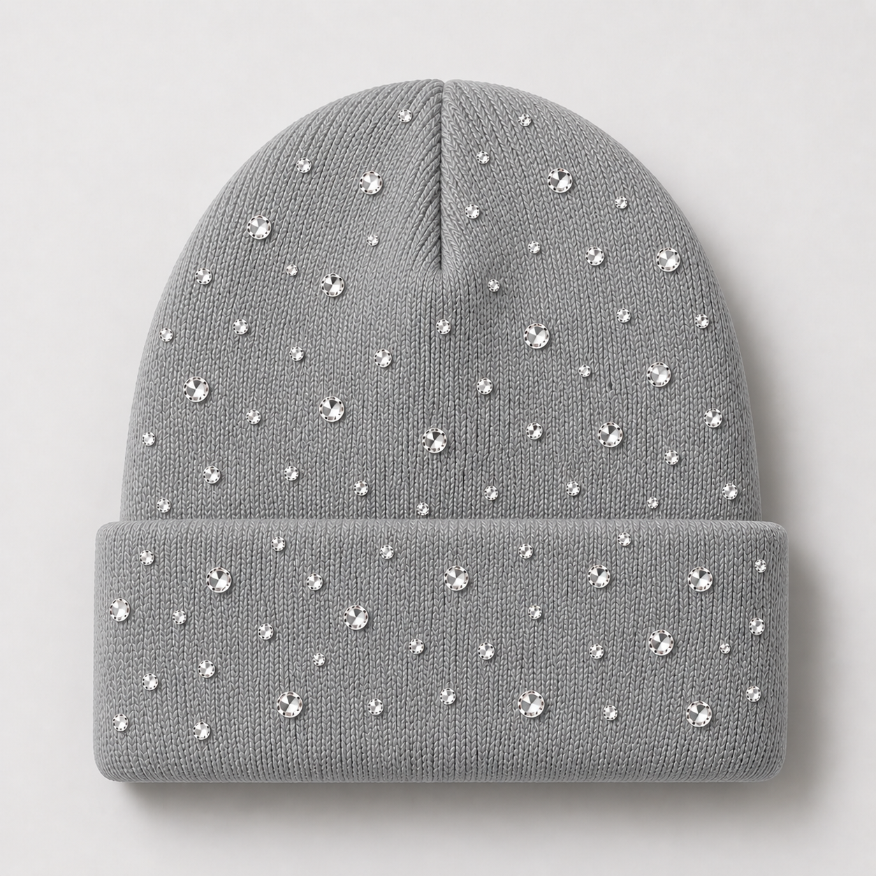 rhinestone beanie gray