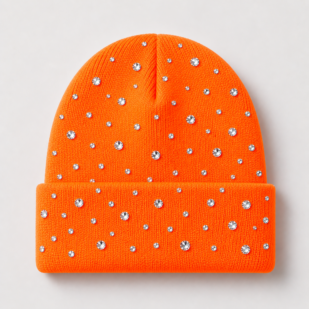 rhinestone beanie orange