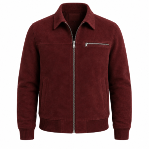 suede jacket burgundy
