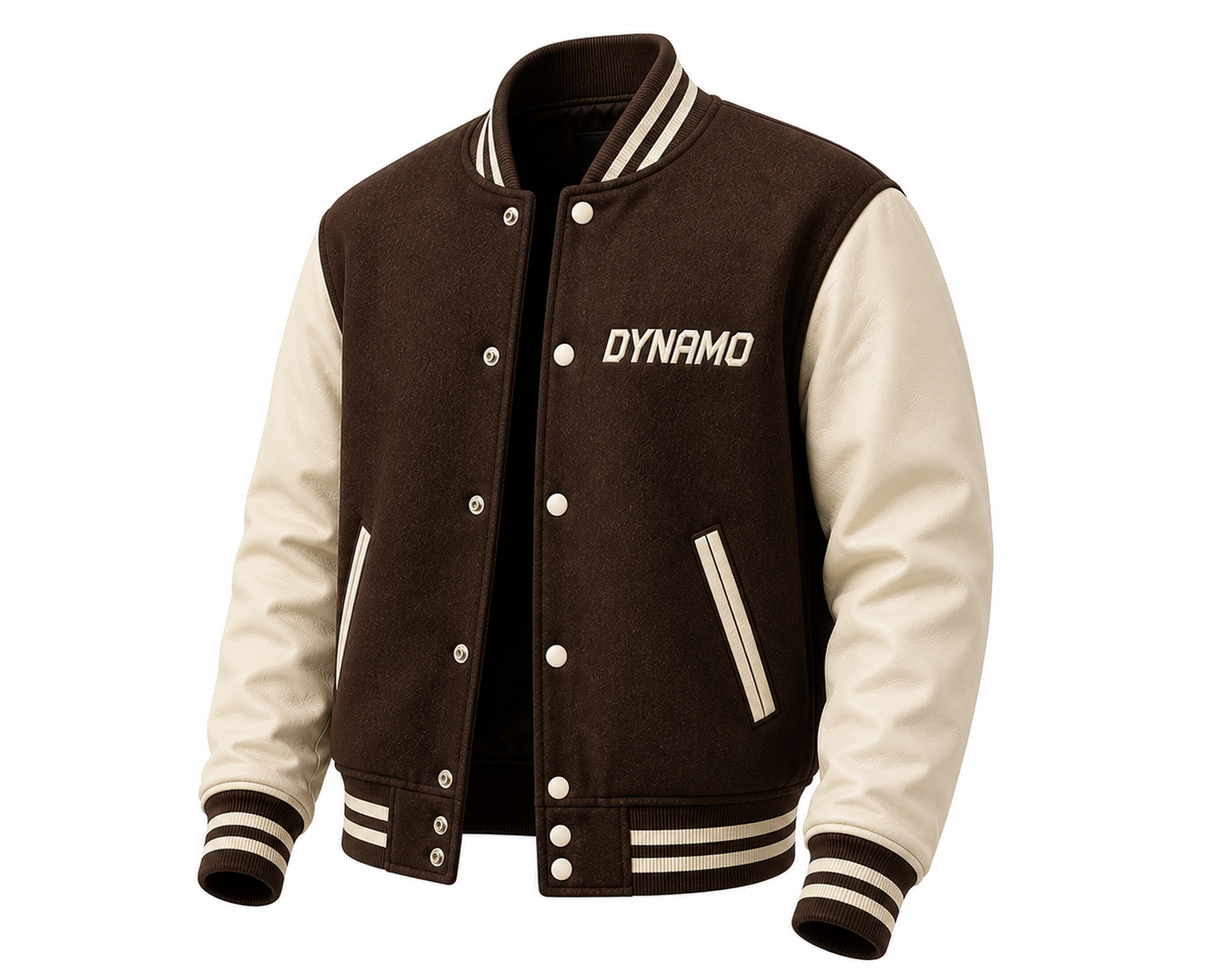 varsity beige and brown varsity jacket beige and brown