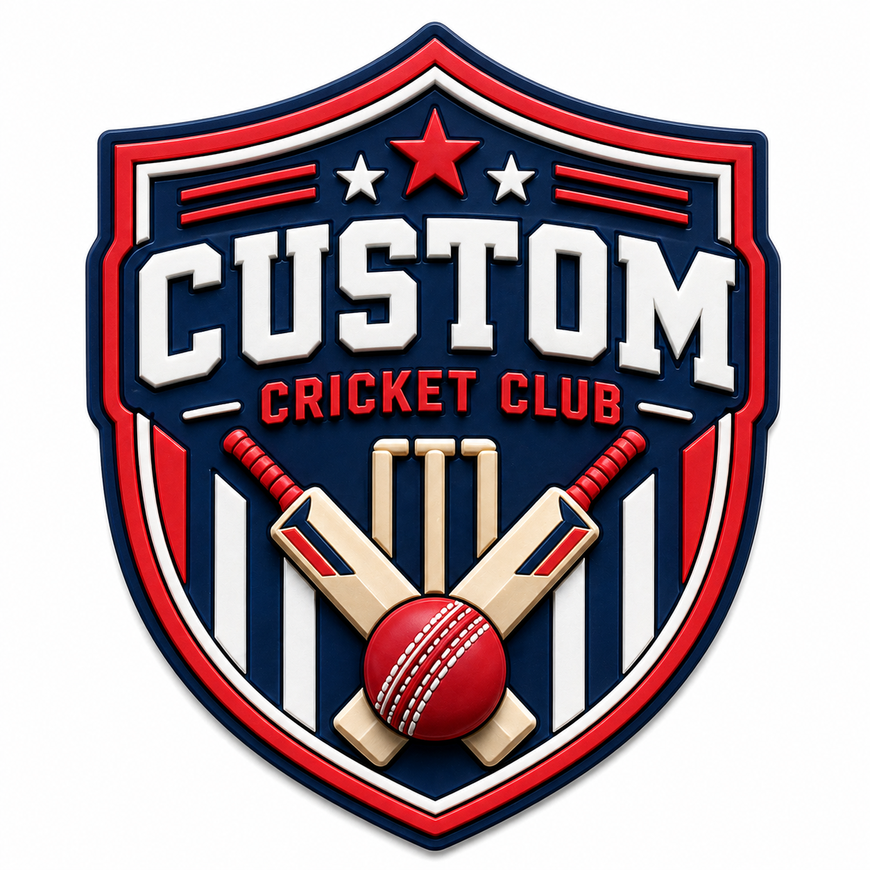 8efbg Custom Cricket Club 3D PVC Patch