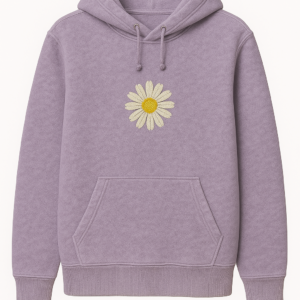 lavender Embroidered Fleece Hoodie