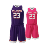 Custom team basketball apparel with reversible mesh jersey and athletic short